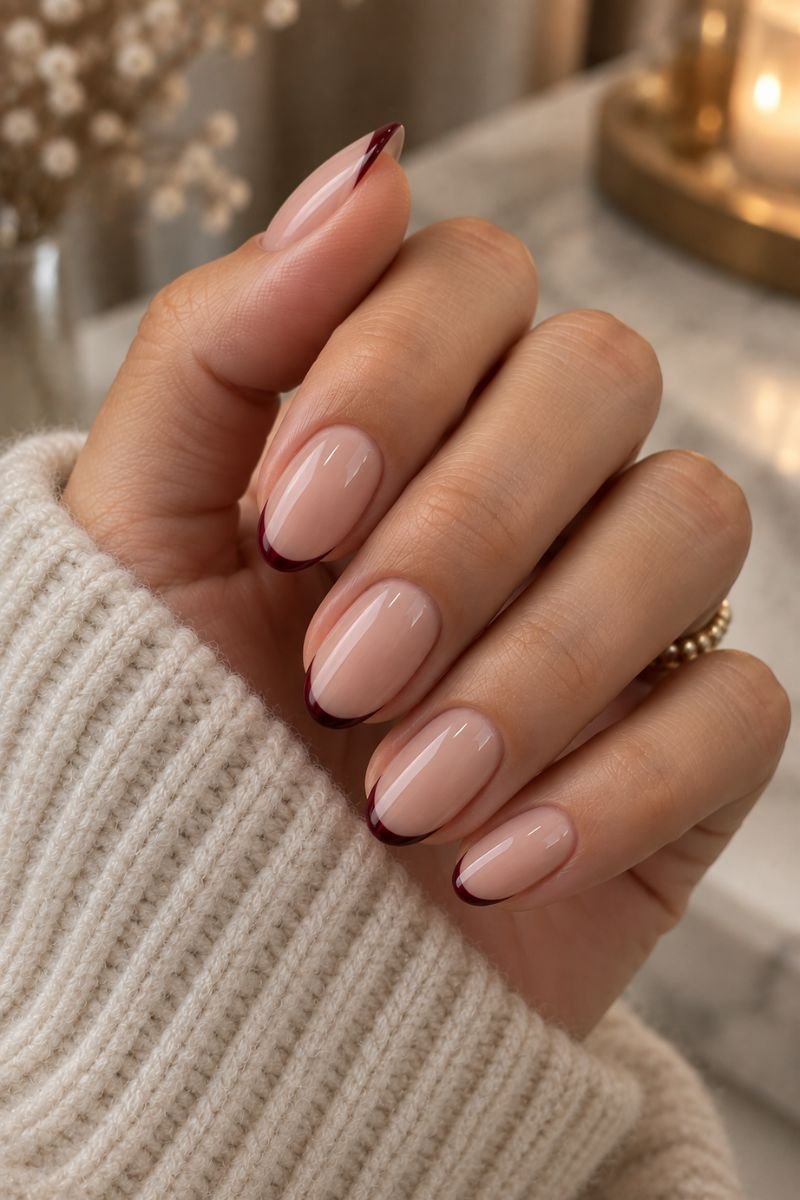 November nails idea micro french tip
