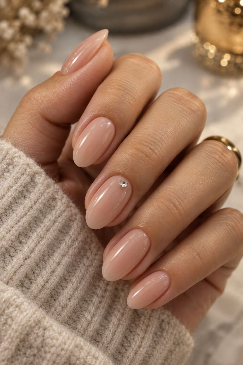 November nails idea single crystal