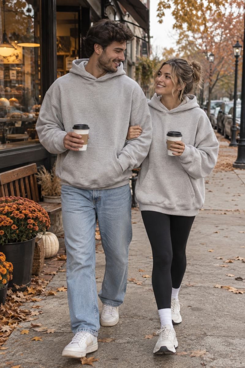 Oversized hoodies fall couple outfits
