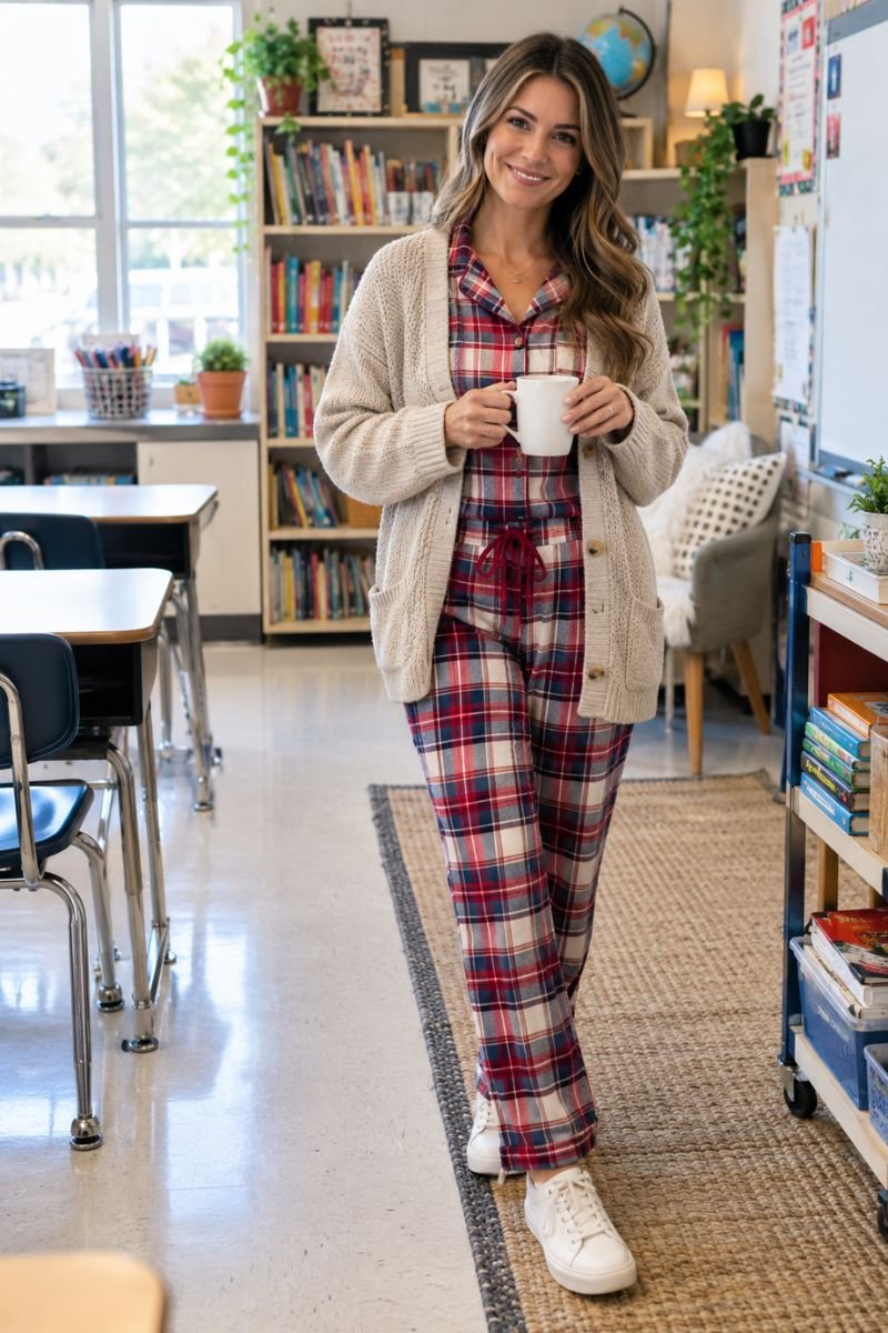 Pajama day teacher spirit week outfit