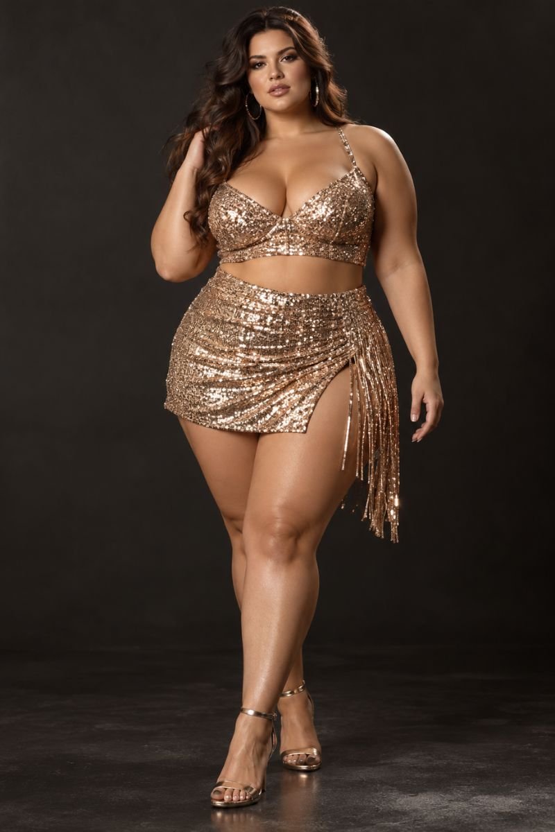 Plus size showgirl costume set