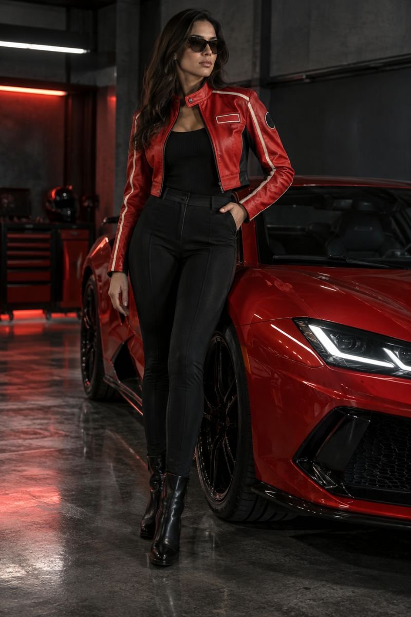 Racing red race car driver costume accent