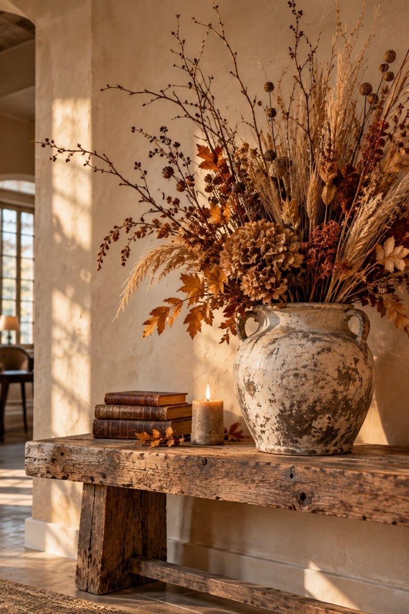 Rustic fall decor idea dried branches