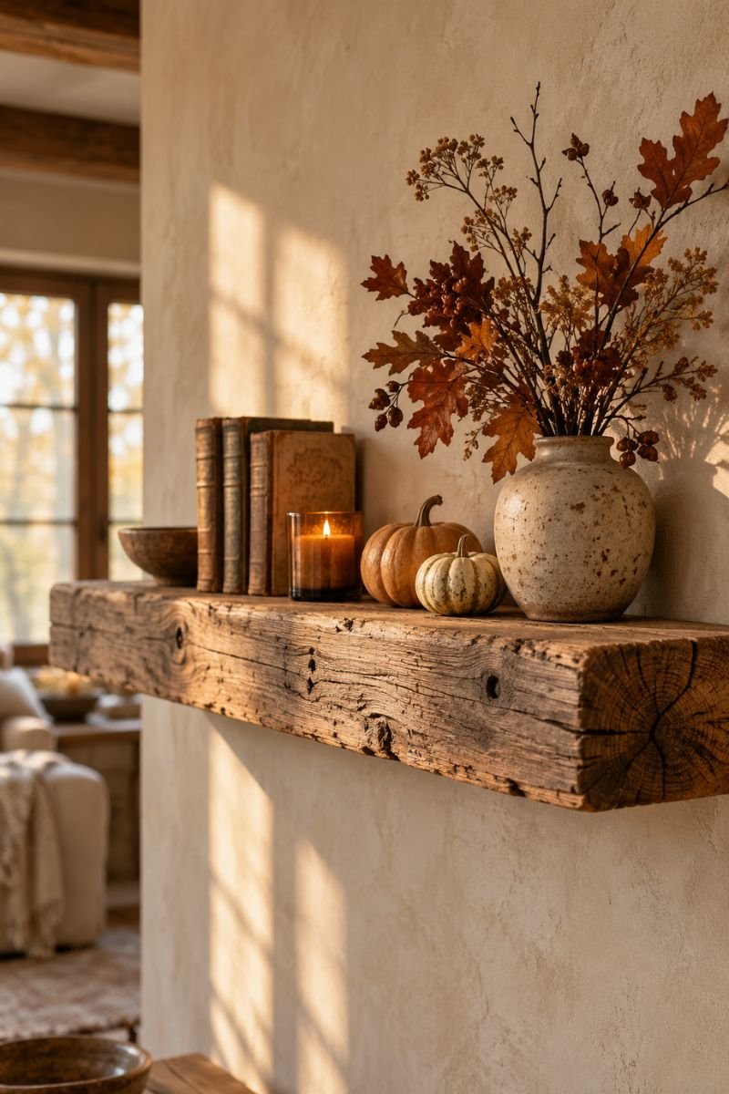 Rustic fall decor idea reclaimed wood