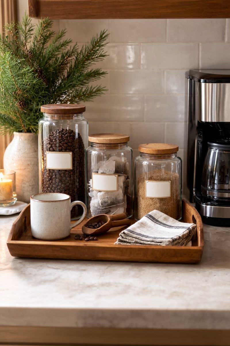 Winter coffee bar idea storage containers