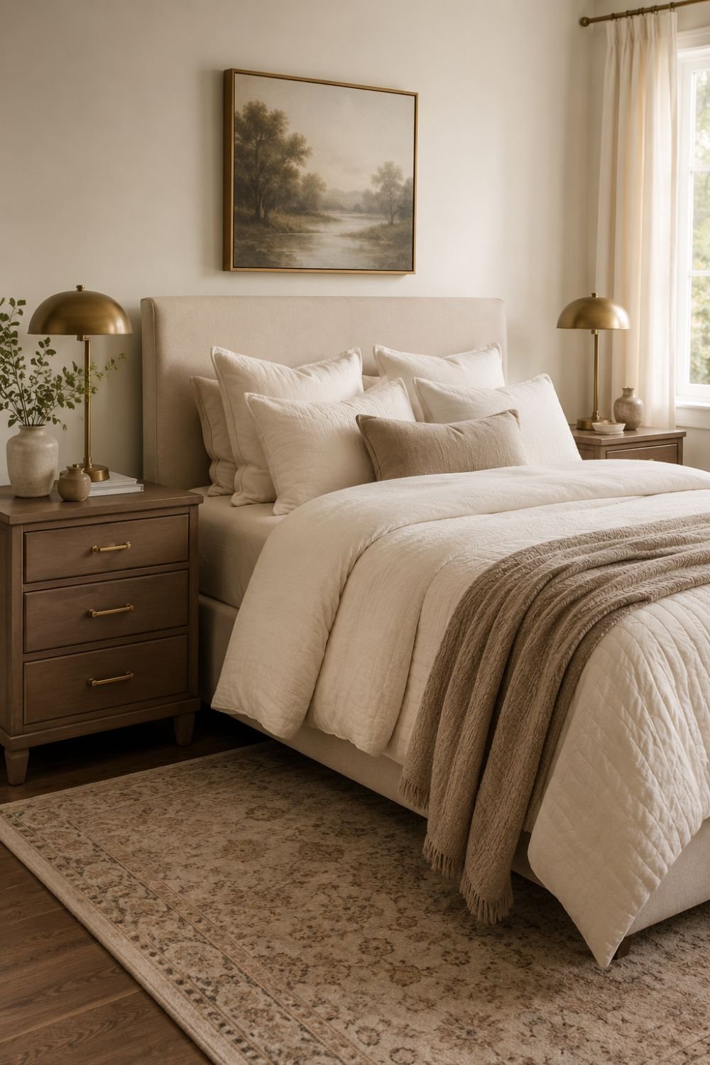 bedside tables mocha mousse bedroom idea