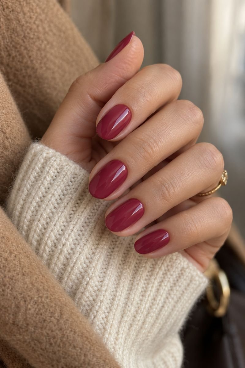 berry pink fall nail idea