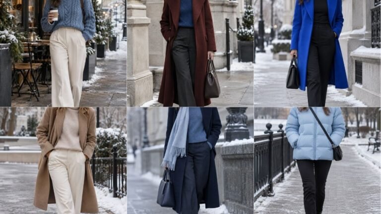 blue winter outfit ideas