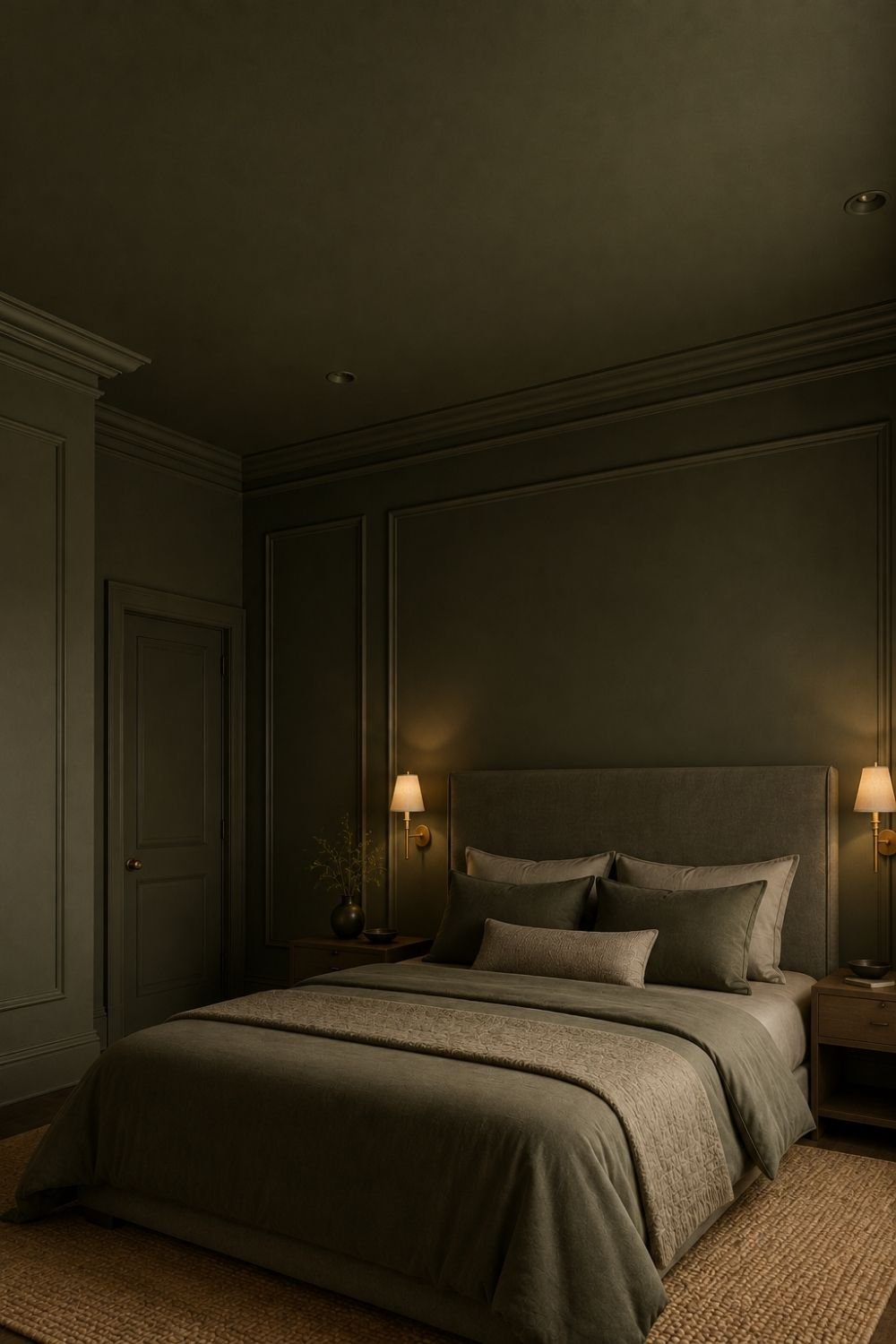 ceiling drench color drenched bedroom idea