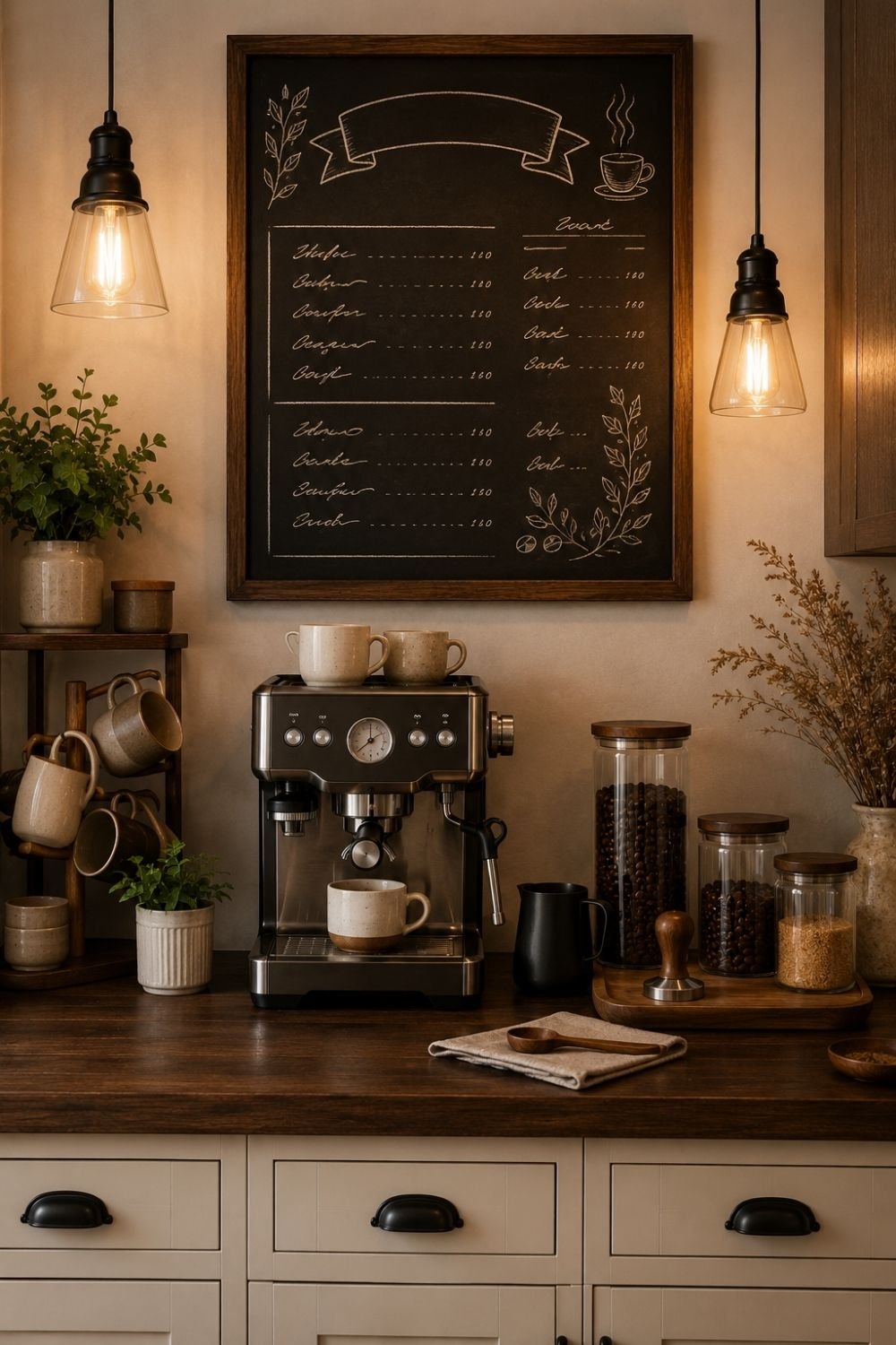  chalkboard sign coffee bar styling idea