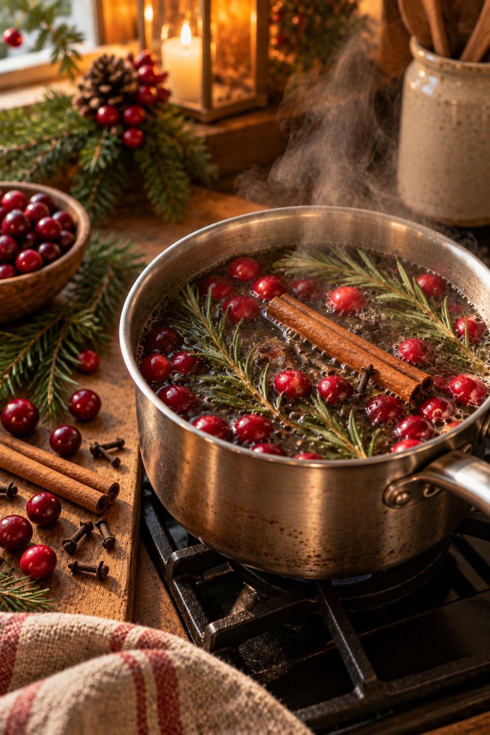 christmas pine and cranberry simmer pot recipe