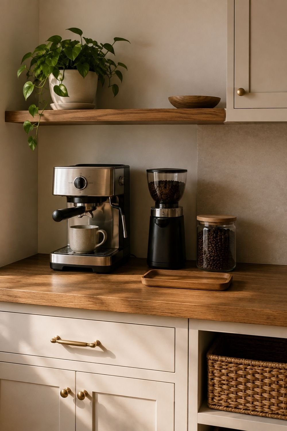  edited counter coffee bar styling idea