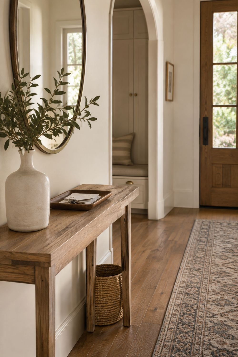 entryway surface sunday reset routine decor idea