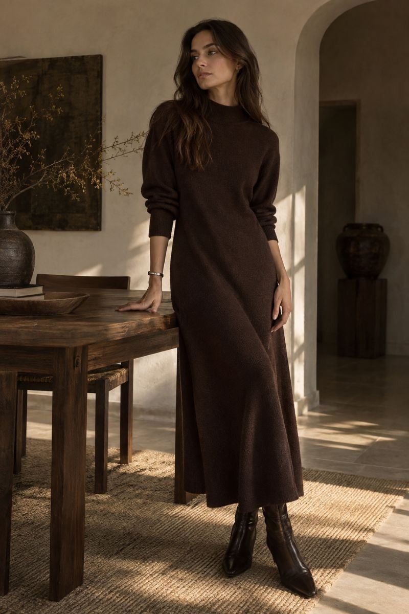 espresso brown zen goth outfit idea