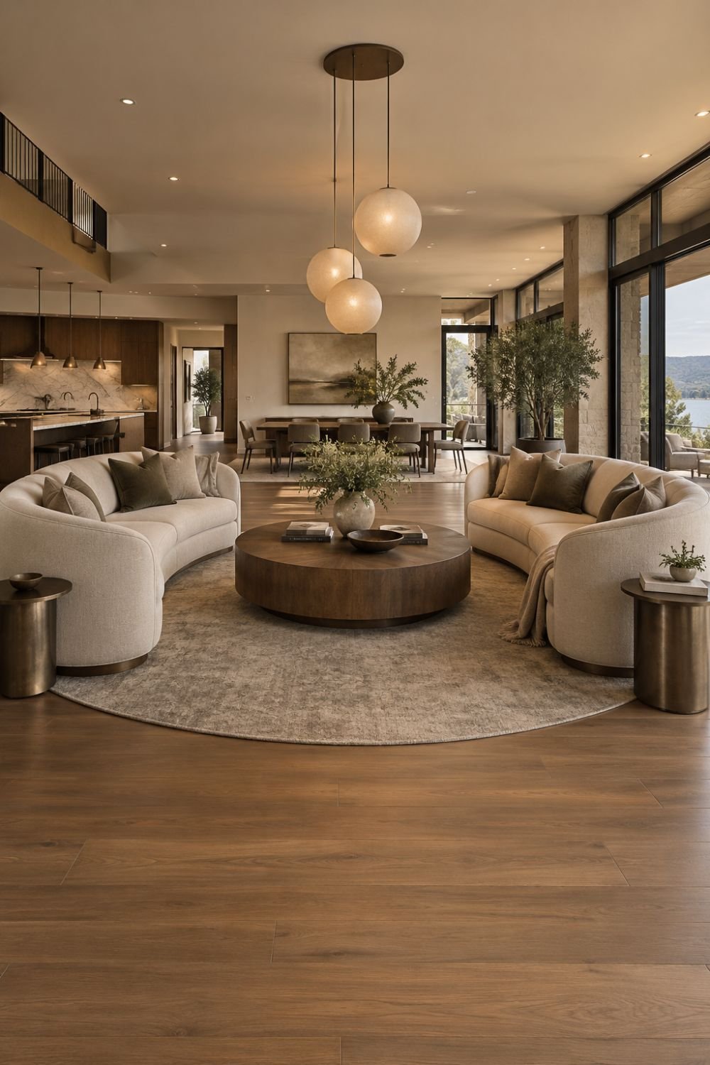 facing sofas curved sofa living room idea