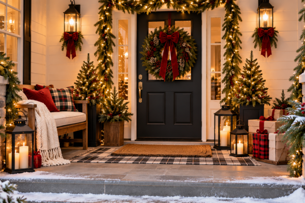 front porch christmas decor