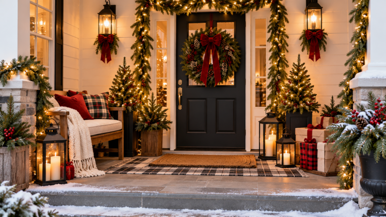 front porch christmas decor