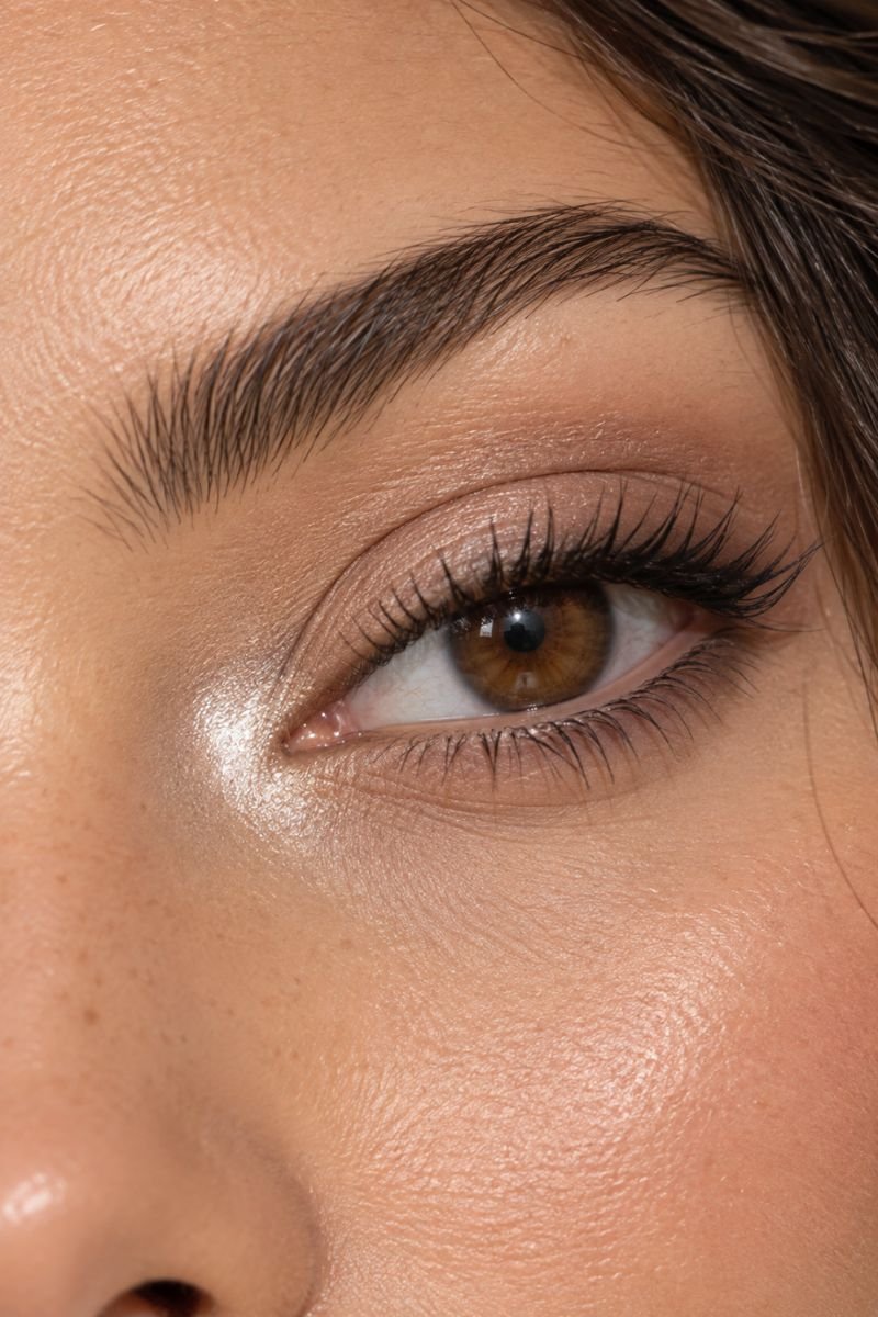 frosted white inner corner highlight makeup idea