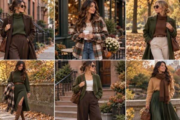 green and brown outfit