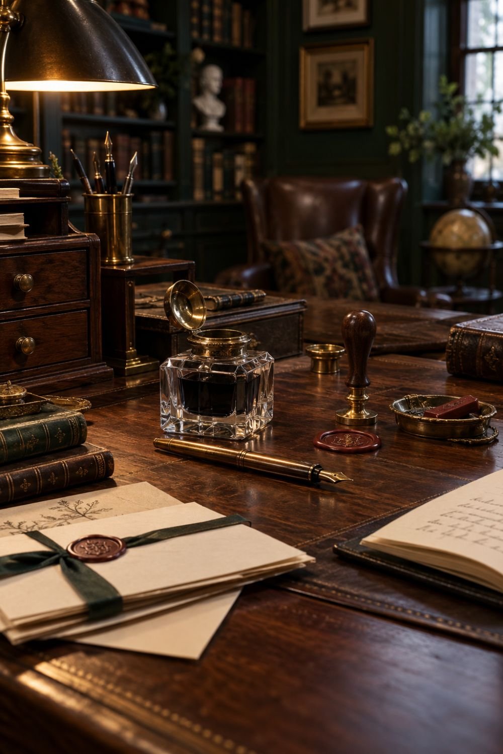inkwell dark academia home office idea