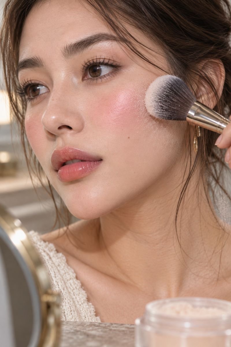 jelly blush set with powder idea