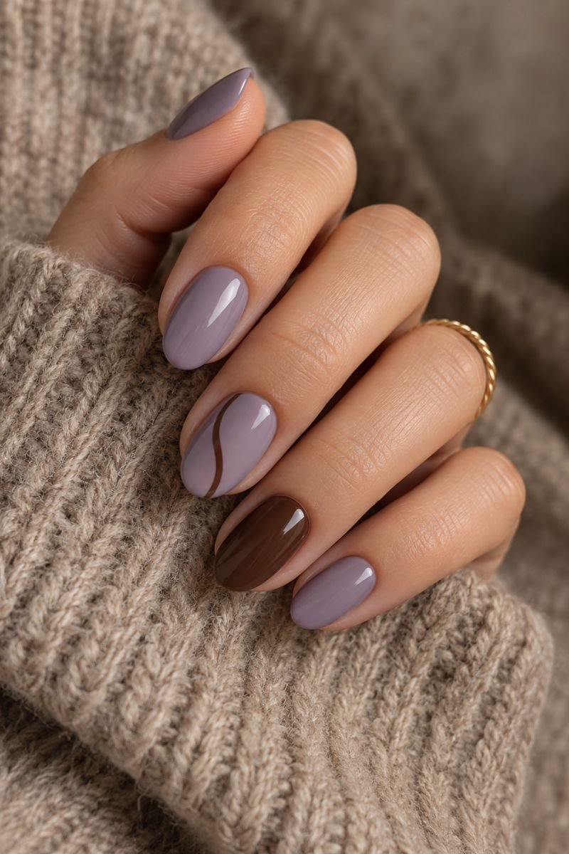 lavender fall nail idea