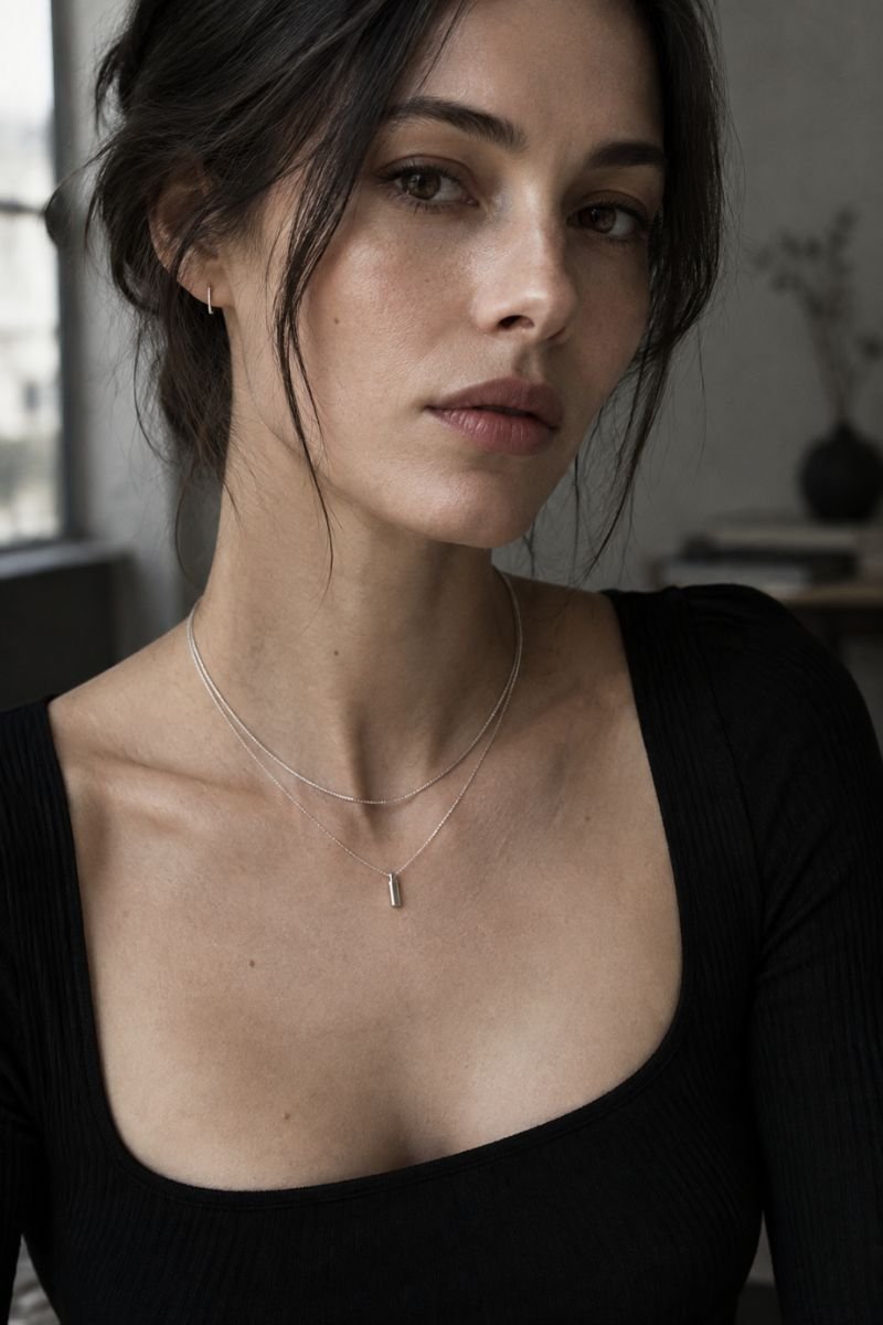 layered necklaces zen goth outfit idea