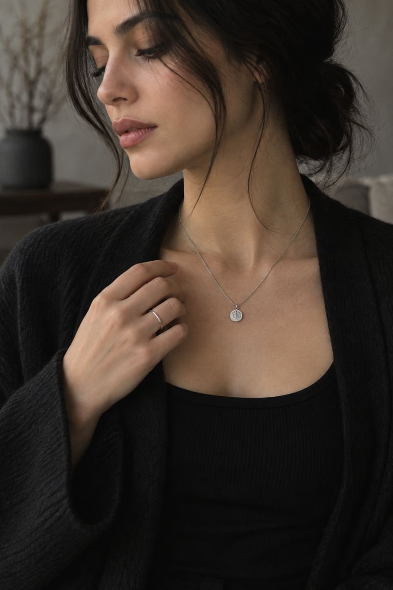 minimalist silver jewelry zen goth outfit idea