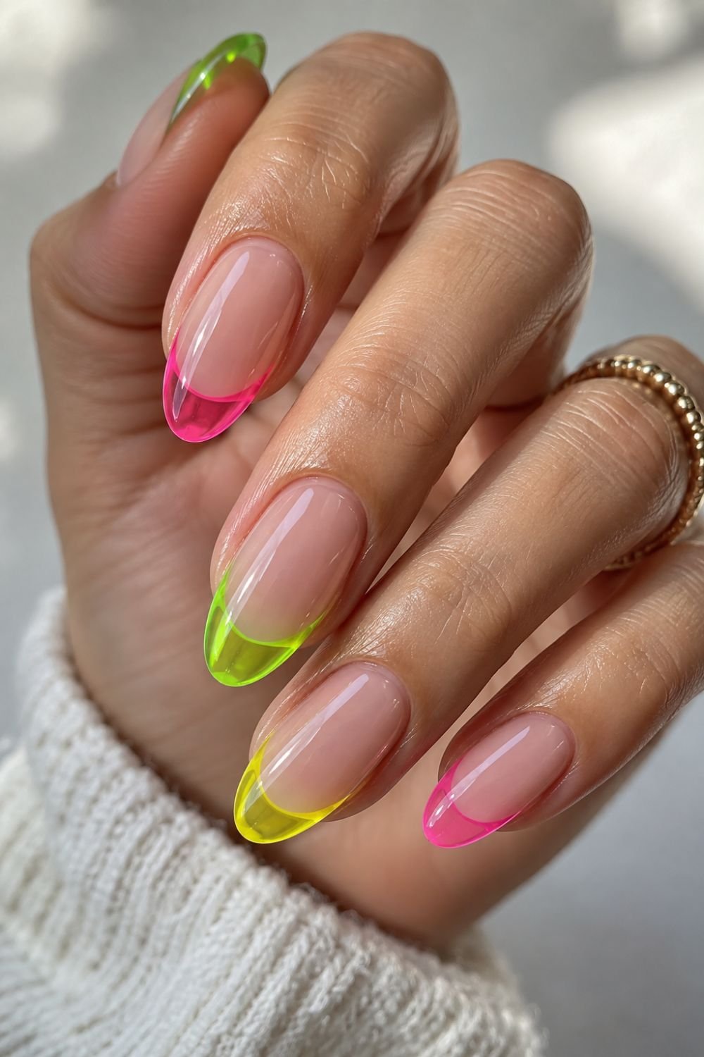 neon sour candy jelly tip nails]