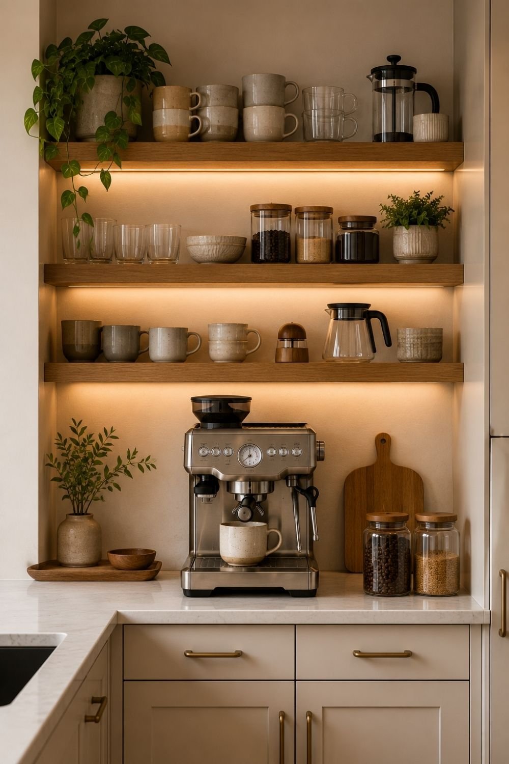 open shelving coffee bar styling idea