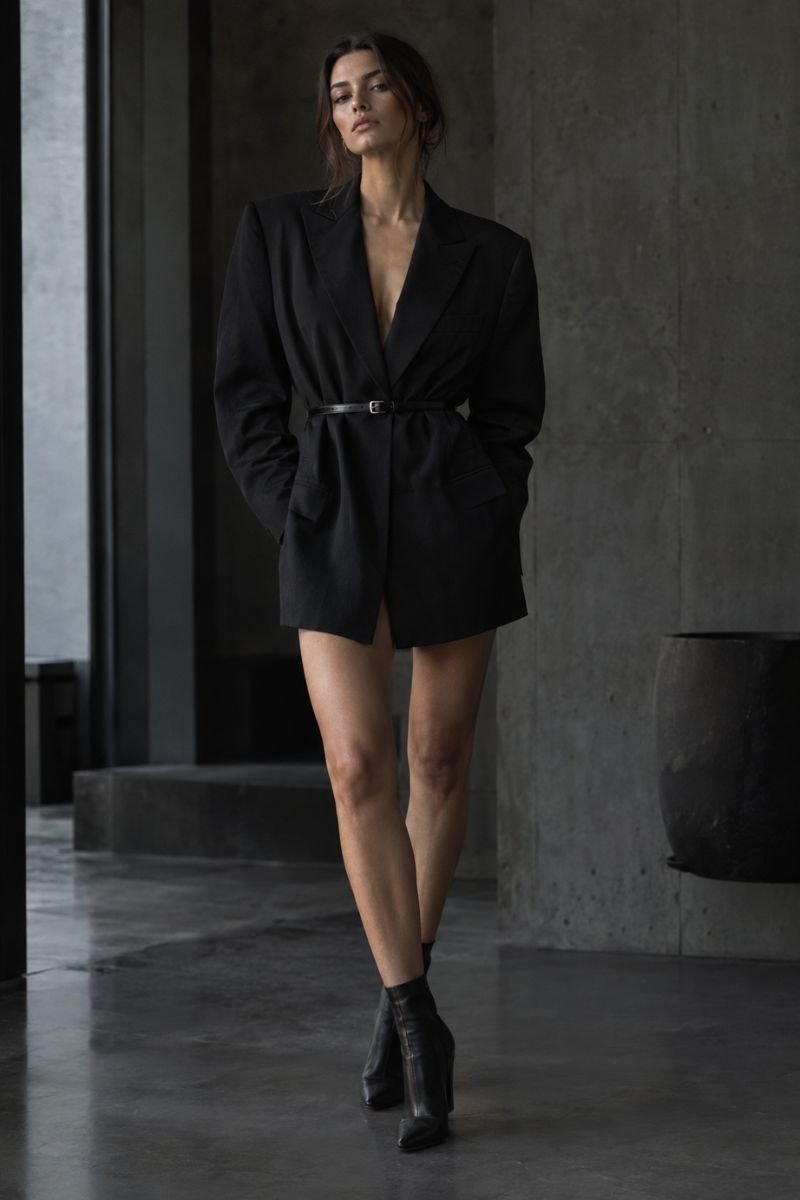 oversized blazer dress zen goth outfit idea