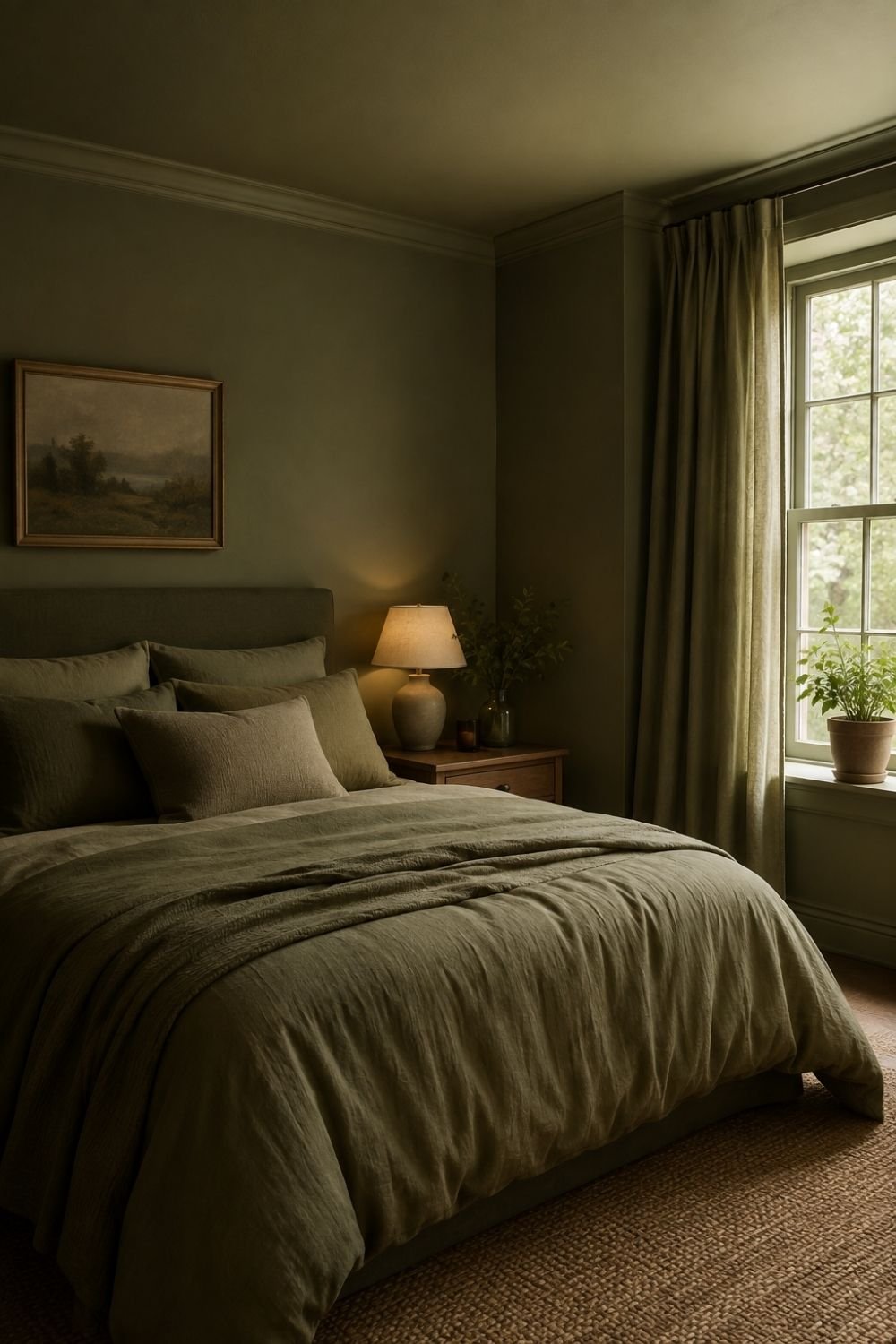personal choice color drenched bedroom idea
