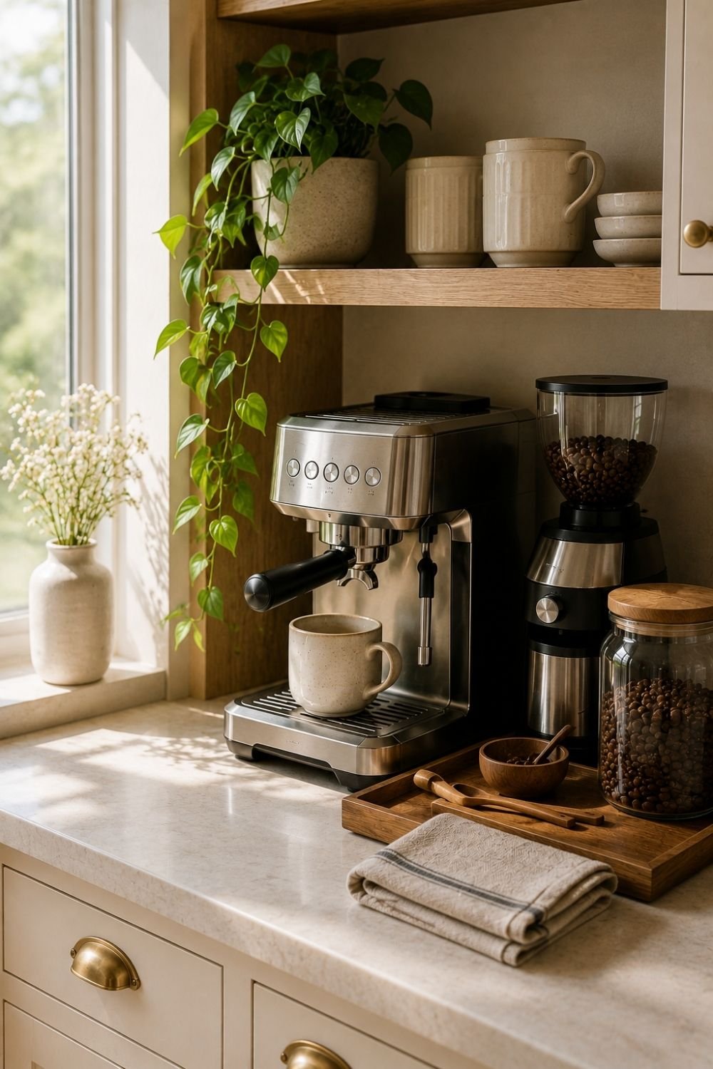  plants coffee bar styling idea