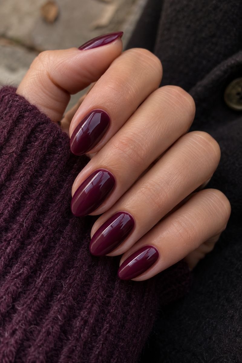 plum fall nail idea