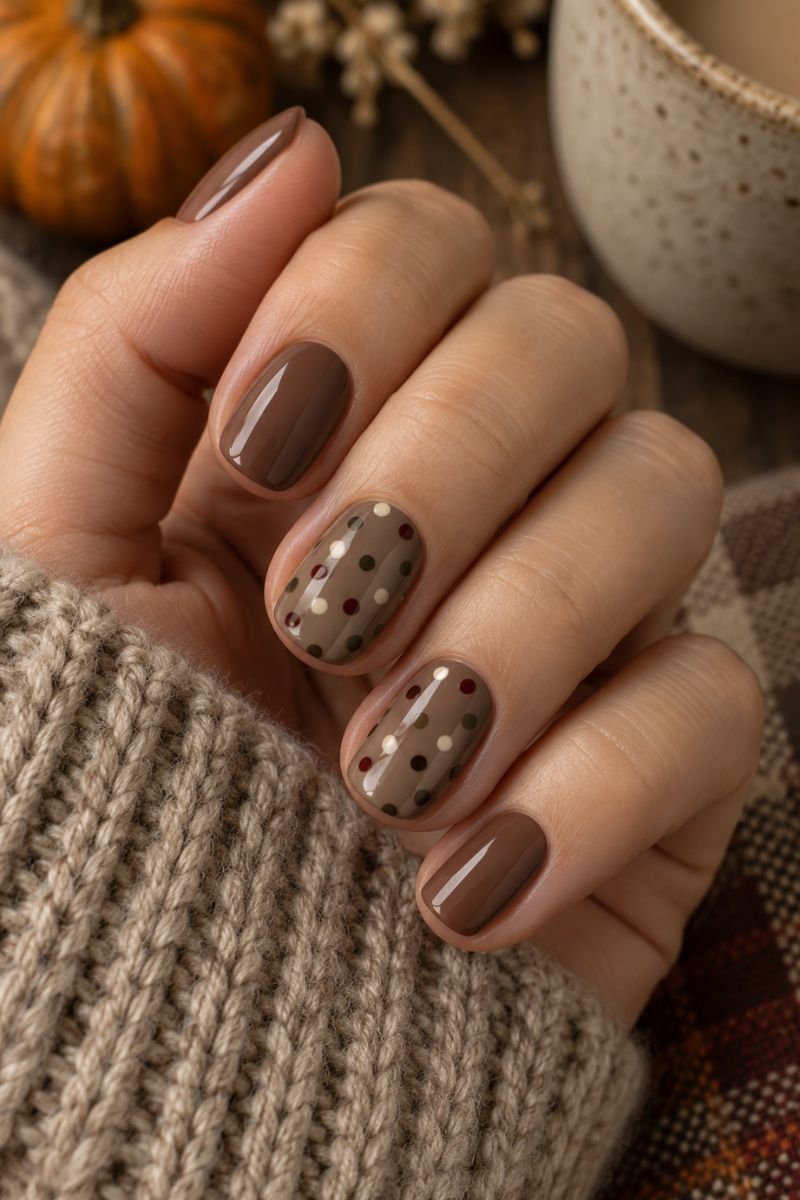 polka dot fall nail idea