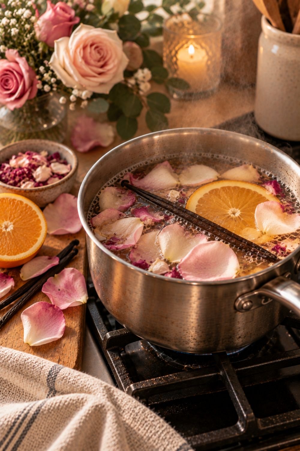 rose and vanilla simmer pot recipe