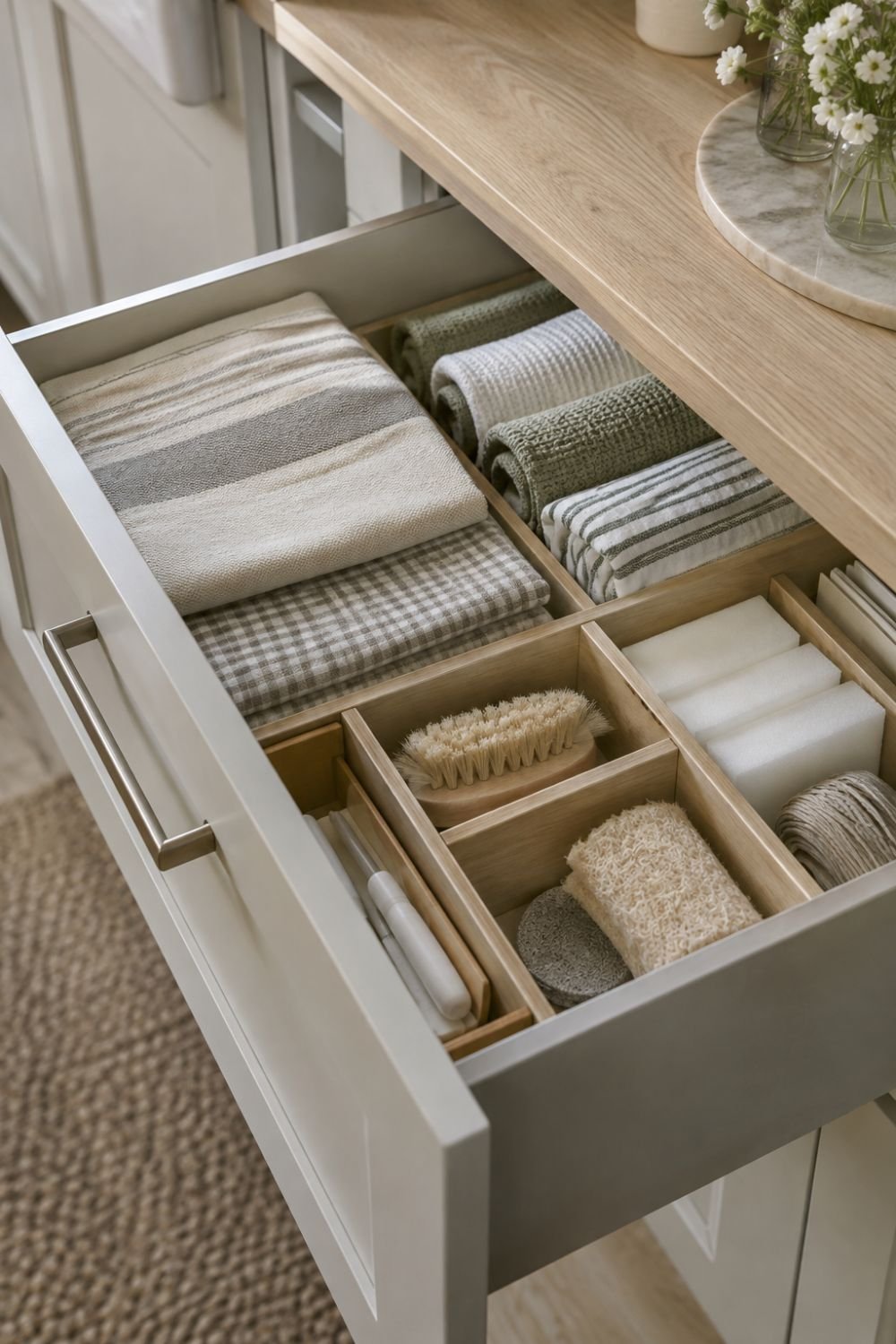 rotating drawer sunday reset routine decor idea