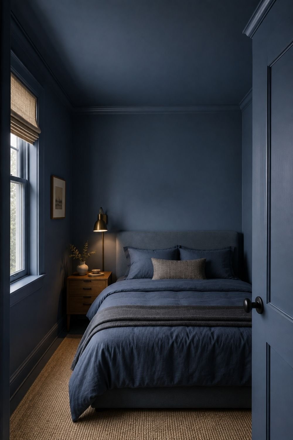 starter room color drenched bedroom idea