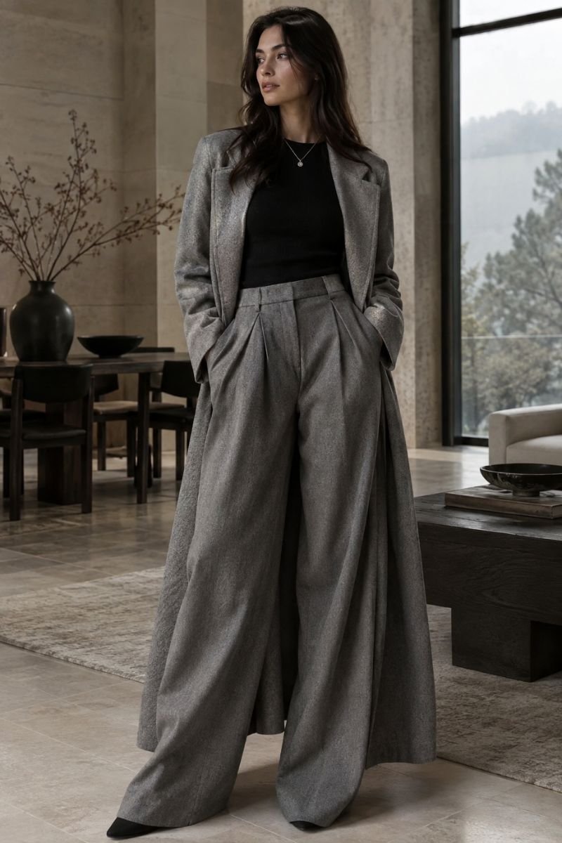 stone grey neutral zen goth outfit idea