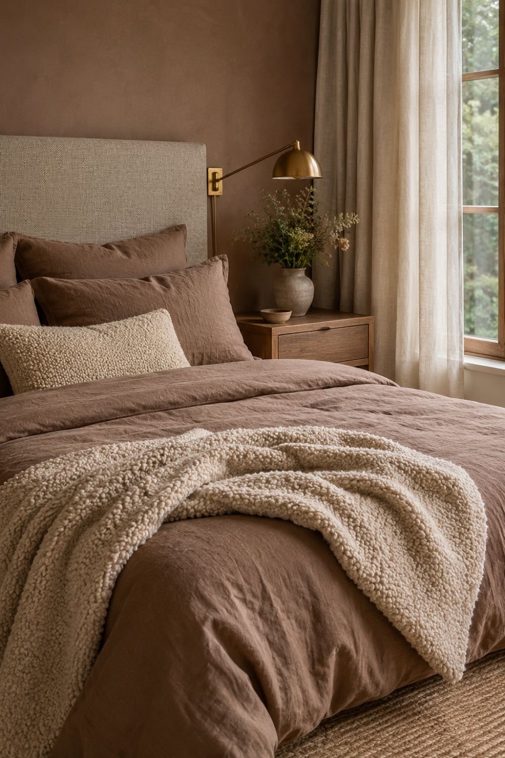 texture mocha mousse bedroom idea