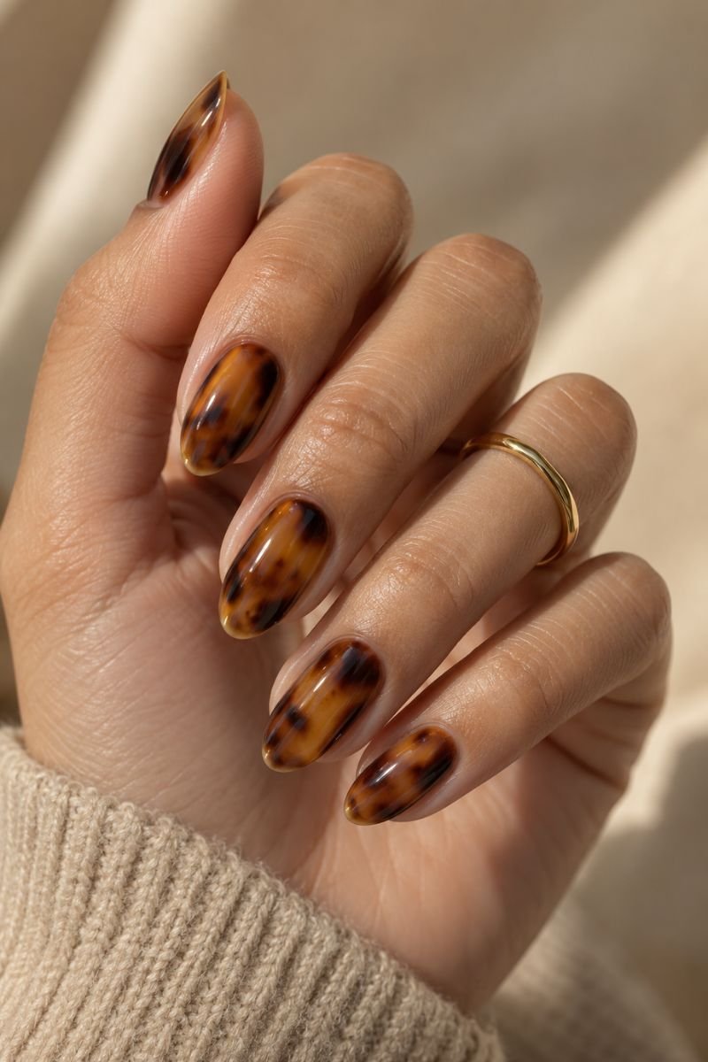 tortoiseshell fall nail idea
