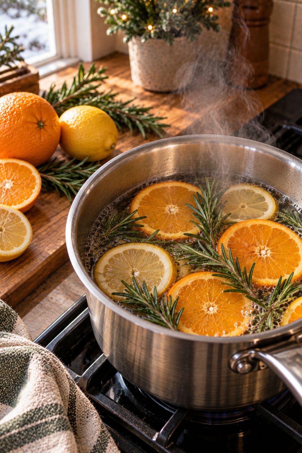 winter citrus and rosemary simmer pot recipe