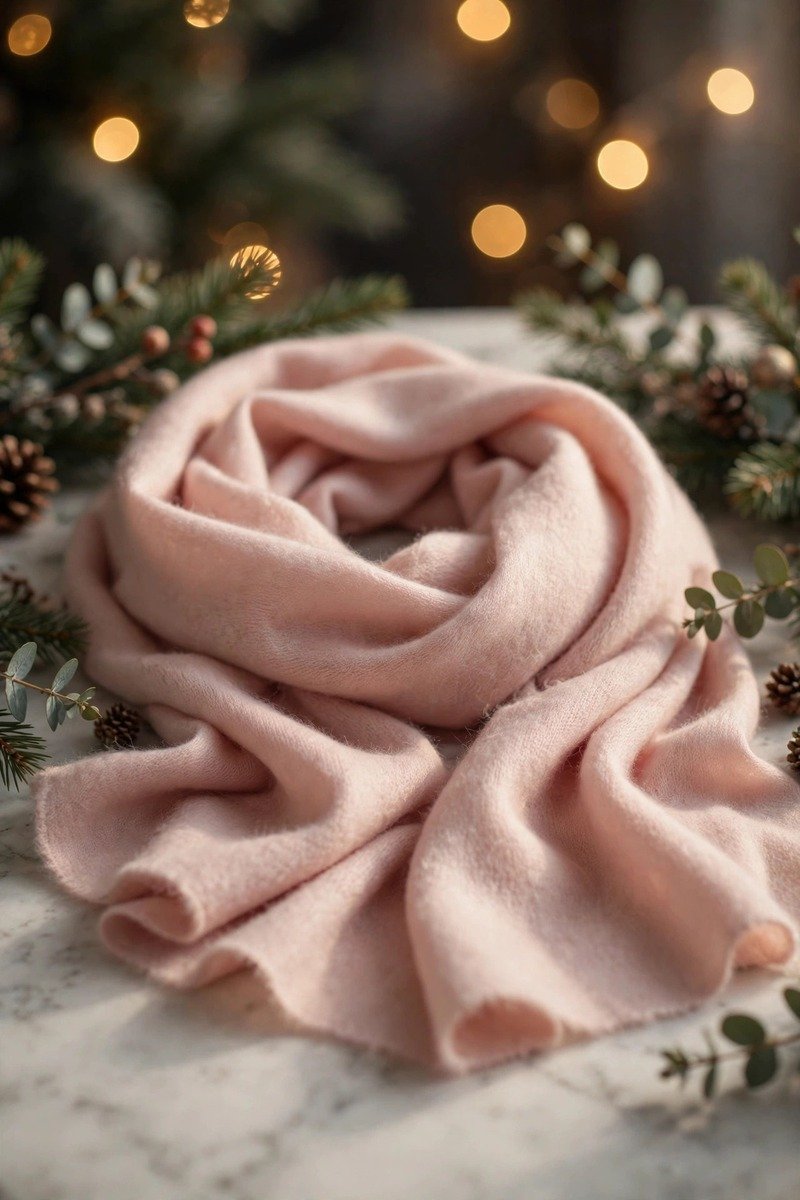 Cashmere scarf in blush pink