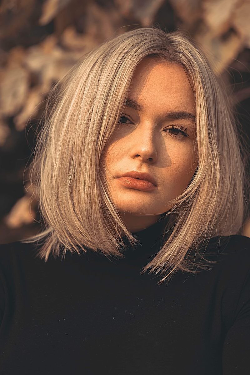 Textured long bob with choppy layers and tousled natural movement