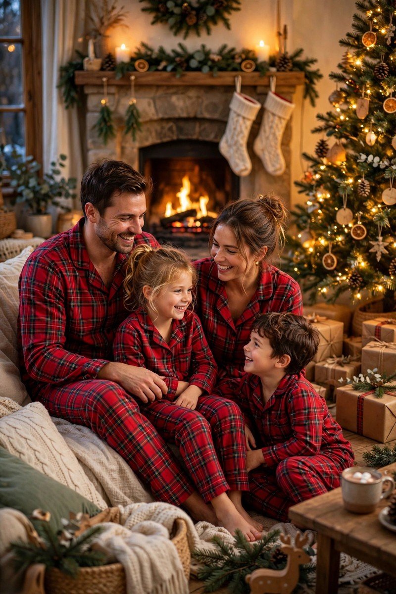 Christmas pajamas idea red plaid