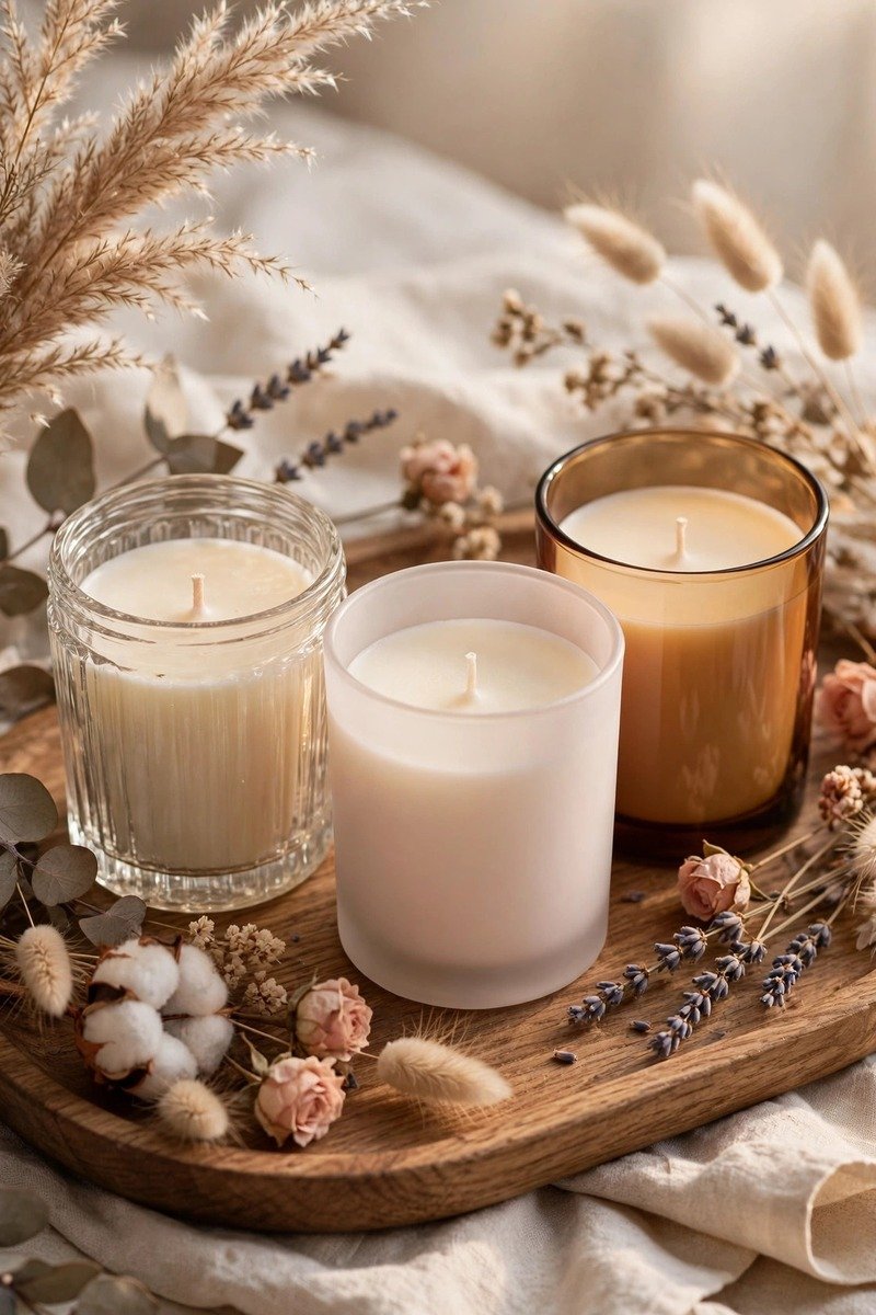 Luxury scented candle set, three candles