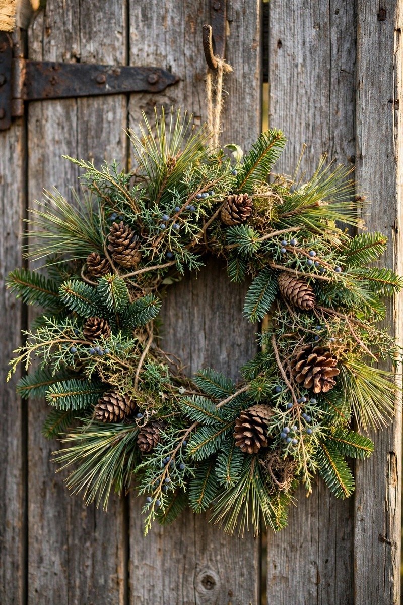 Yule crafts evergreen Yule wreath