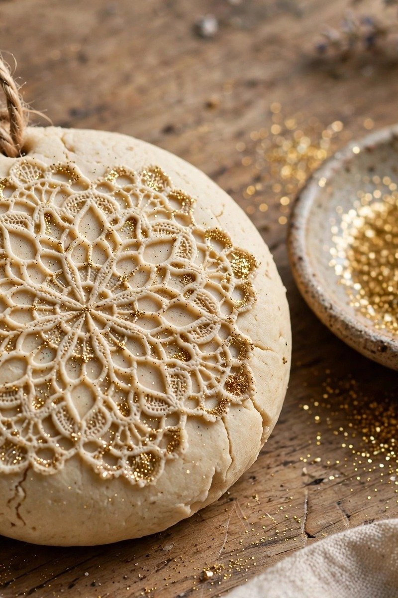 DIY Christmas ornaments idea imprinted salt dough