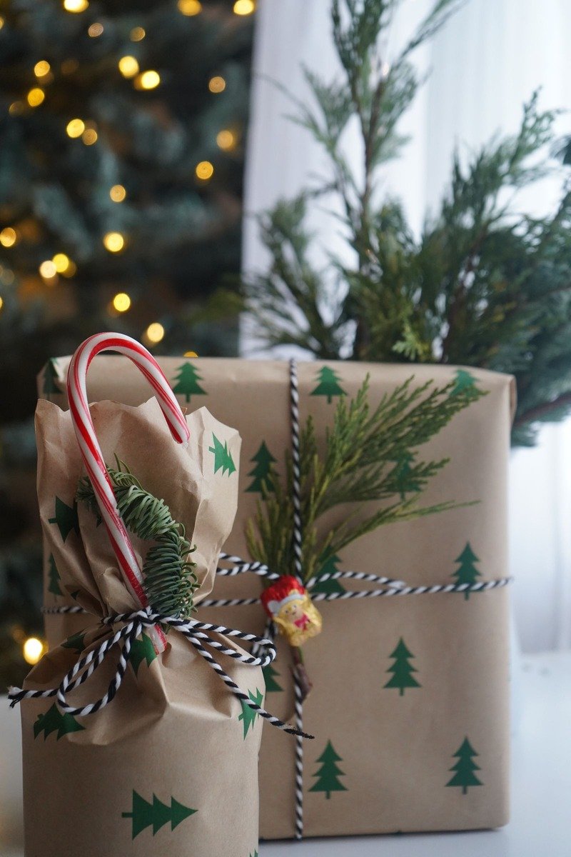 Christmas wrapping ideas brown kraft paper