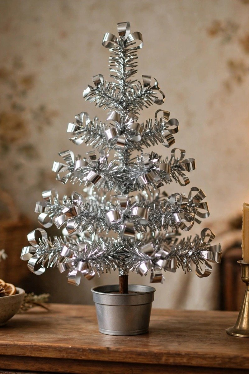 Vintage Christmas decorations pom-pom sparkler tree